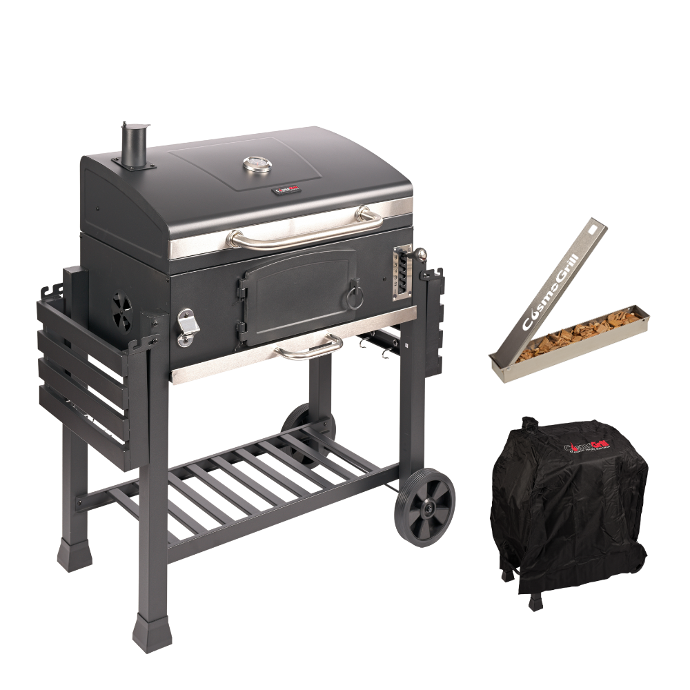 Charcoal BBQ with Cover and Smoker Box