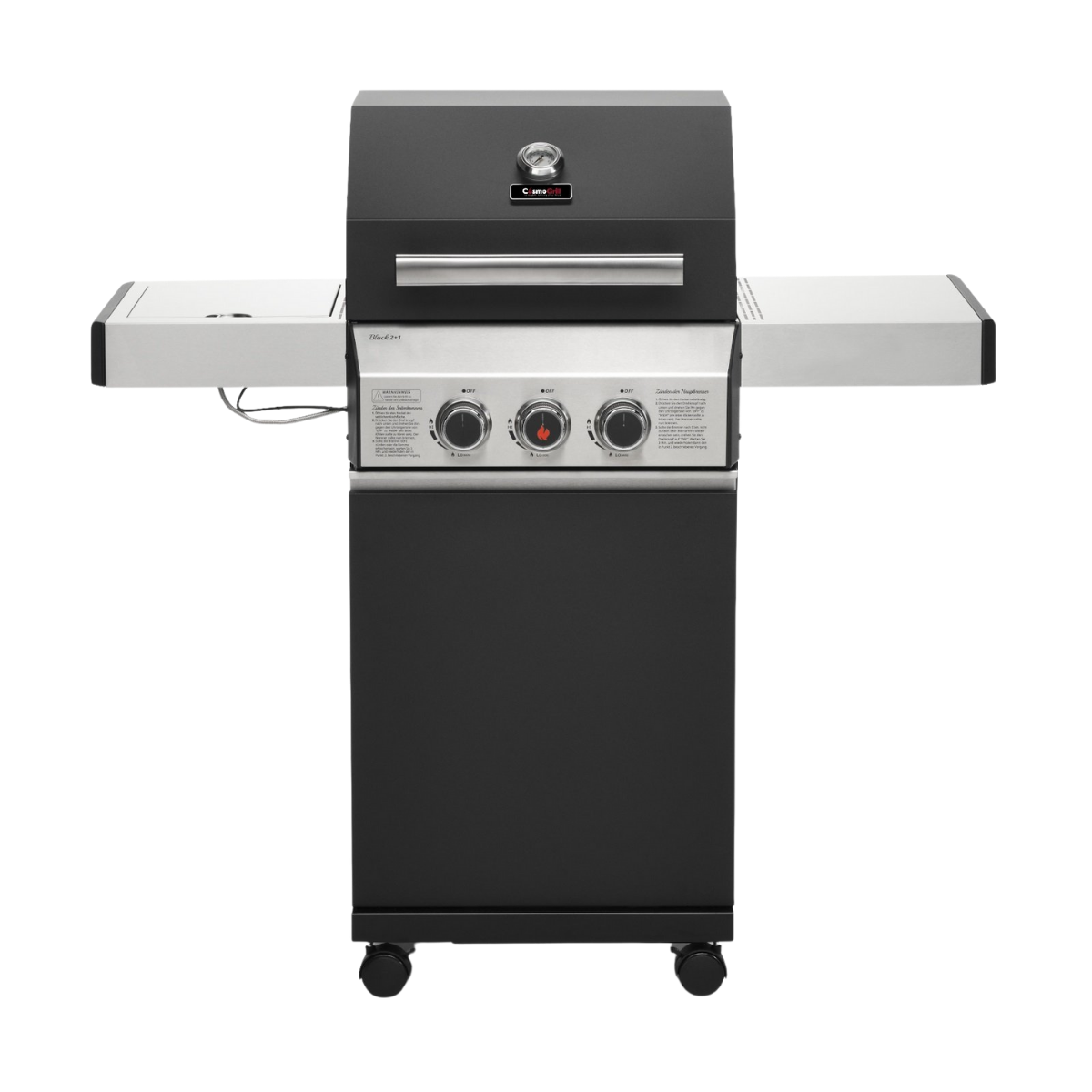 Premium Black 2+1 Gas Barbecue - CosmoGrill