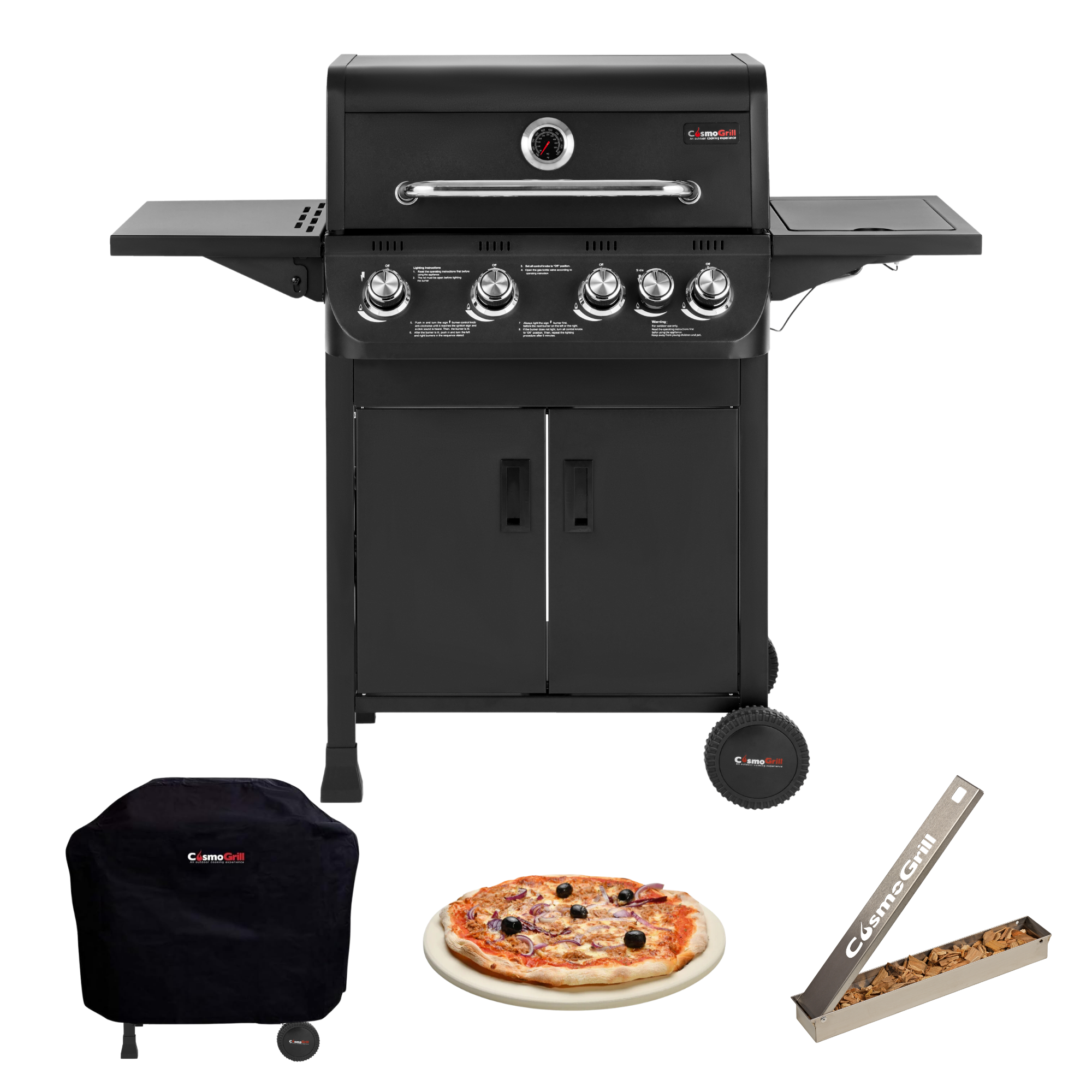 #Option_BBQ + Pizza Stone + Smoker Box + Pizza Stone