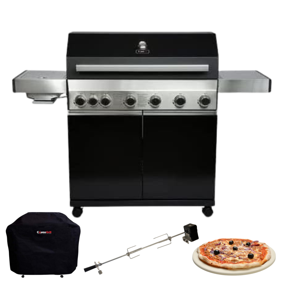 Premium Black 6+1 Gas Barbecue (Exclusive Bundle)