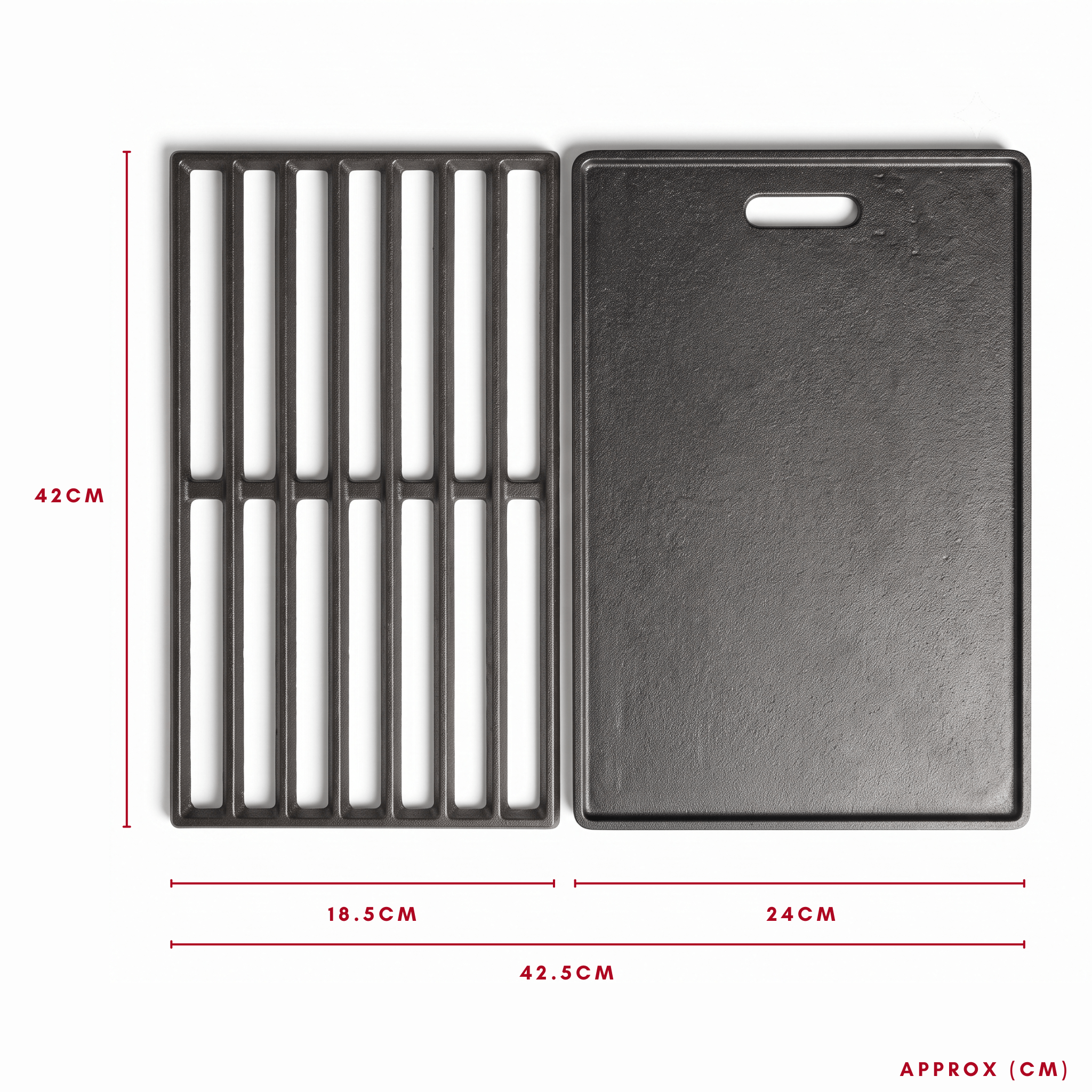 Cast Iron Grill and Grill Plate Set