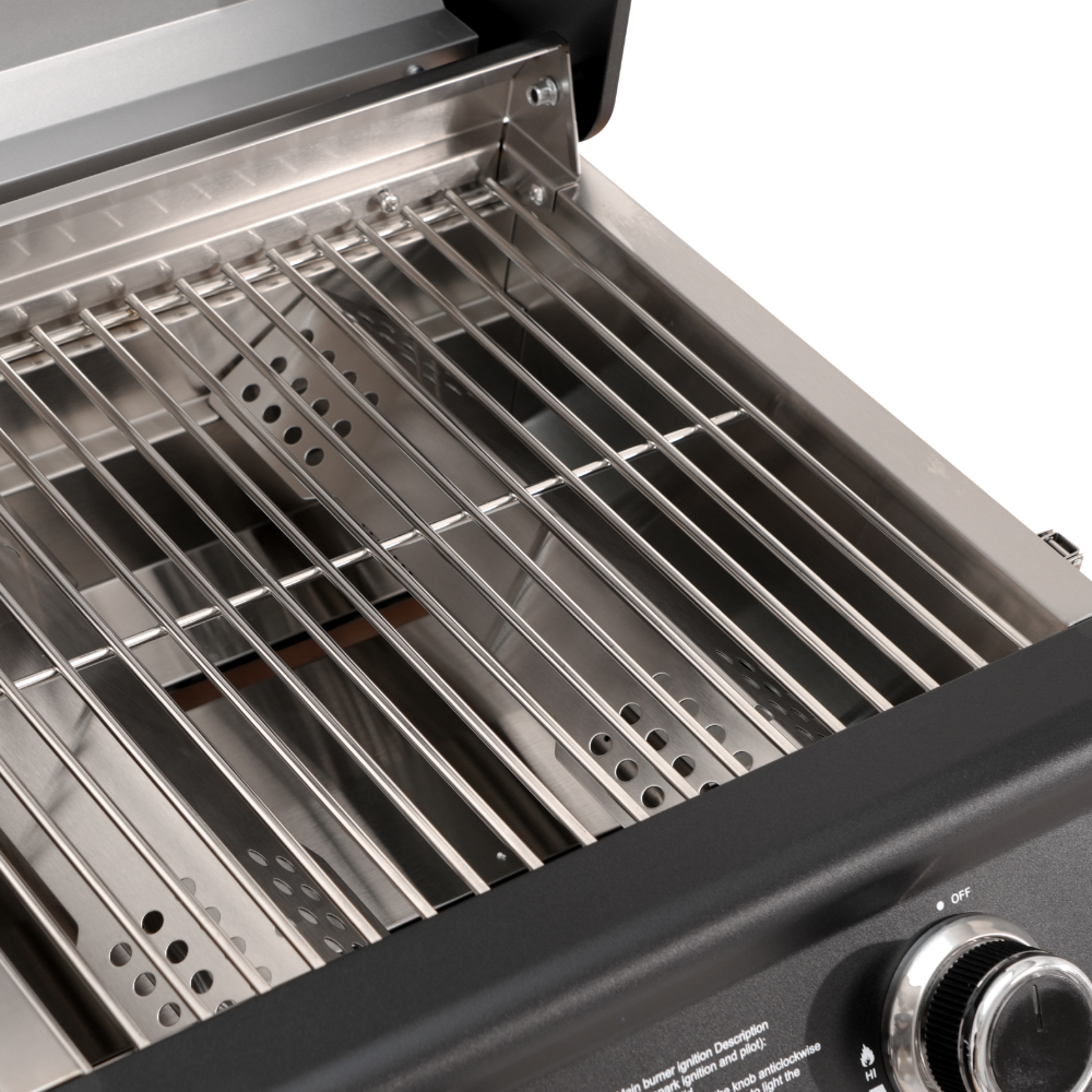 Compact Dark 2 Burner Gas Stainless Steel Barbecue