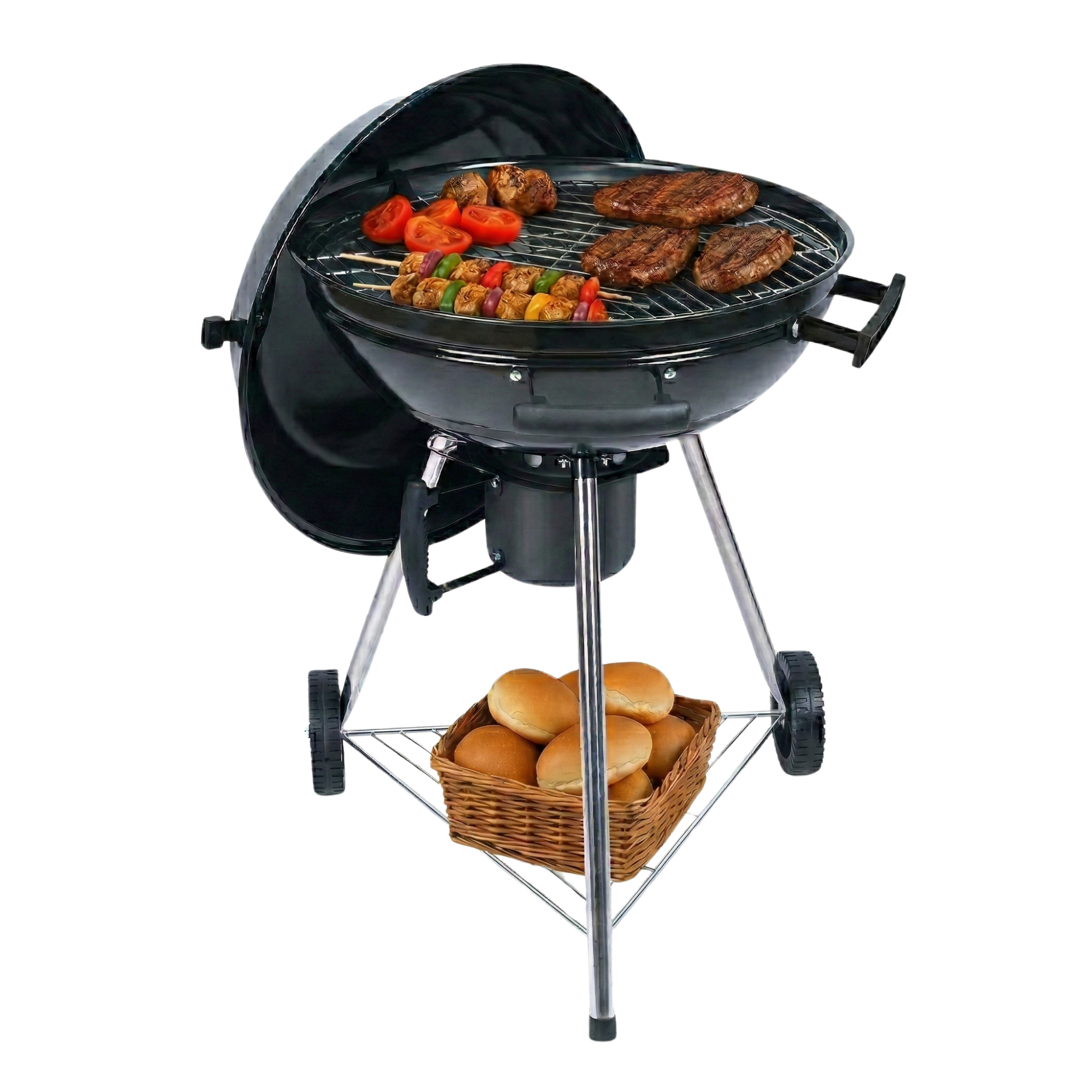 Black kettle grill with food