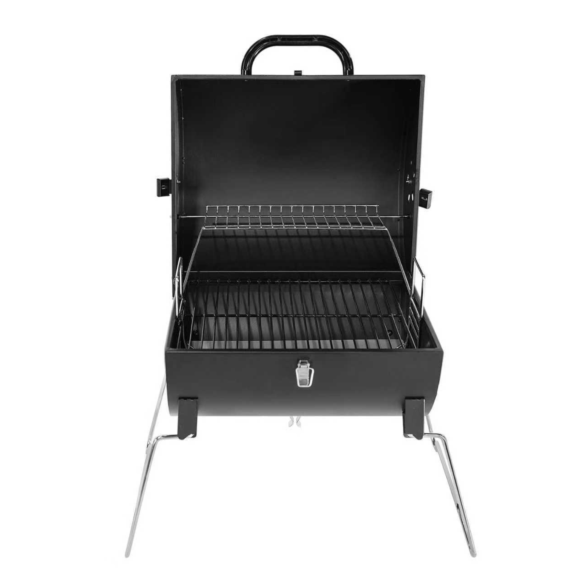 Tabletop BBQ with Charcoal Grill Grates and Warming Rack