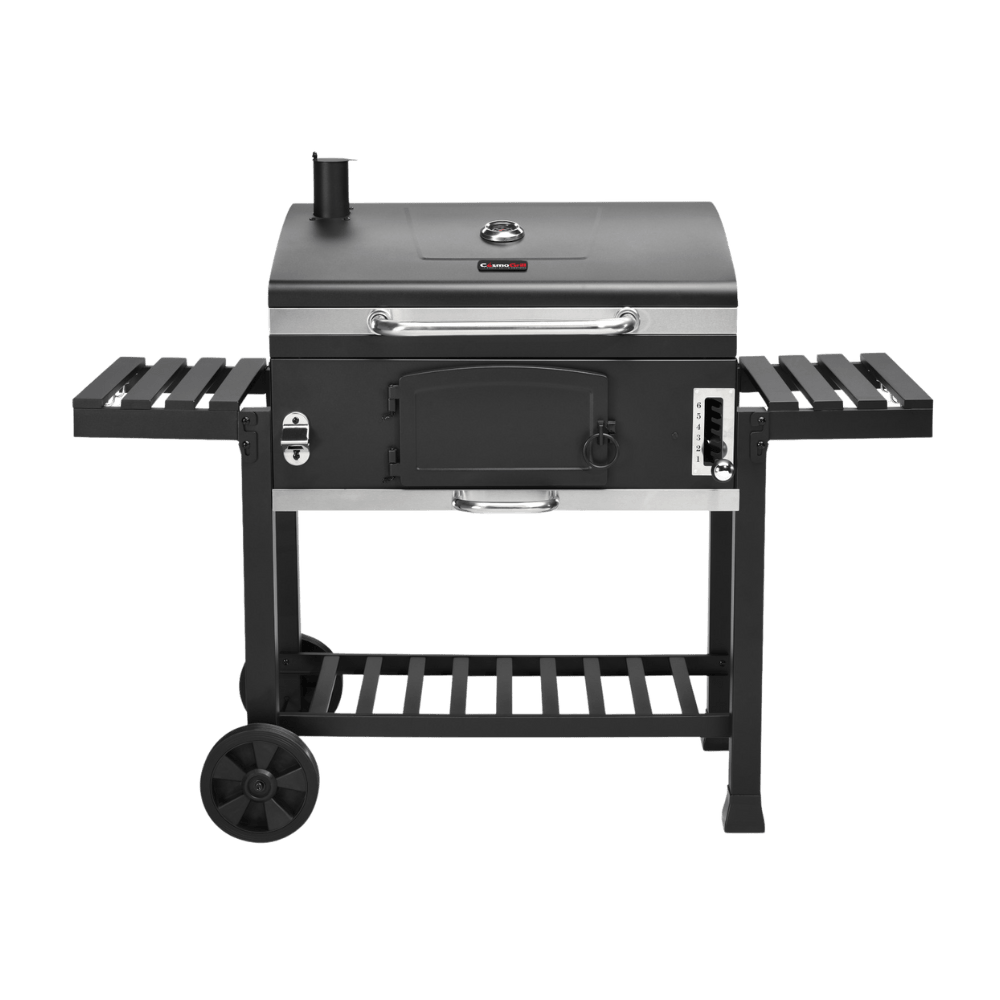 CosmoGrill XXL Smoker Charcoal Barbecue with Side Table and Chimney